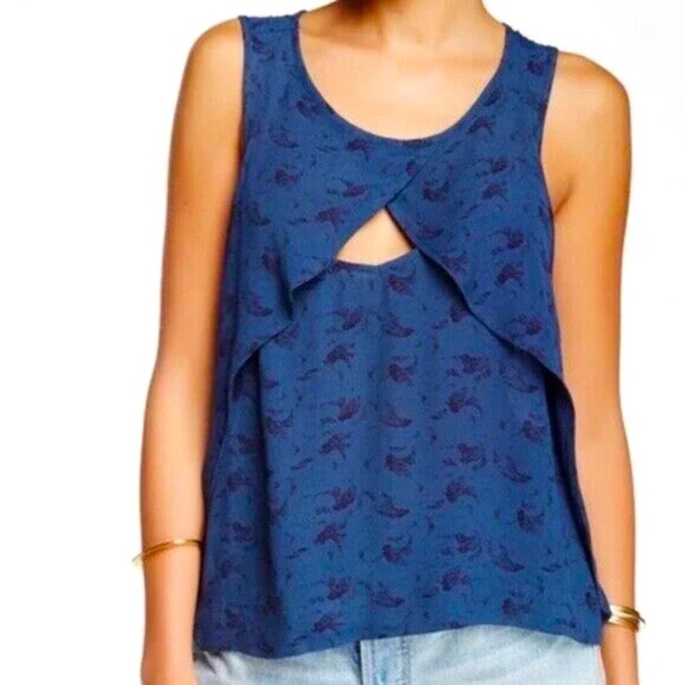 NWOT Free people Crinkle Look Through Top